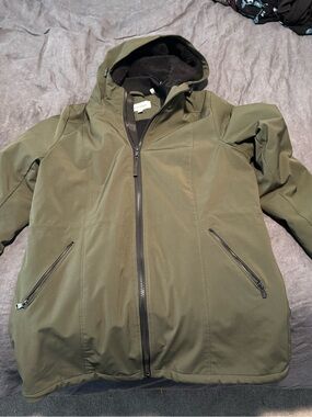 Calvin Klein Olive Green Hooded Utility Jacket